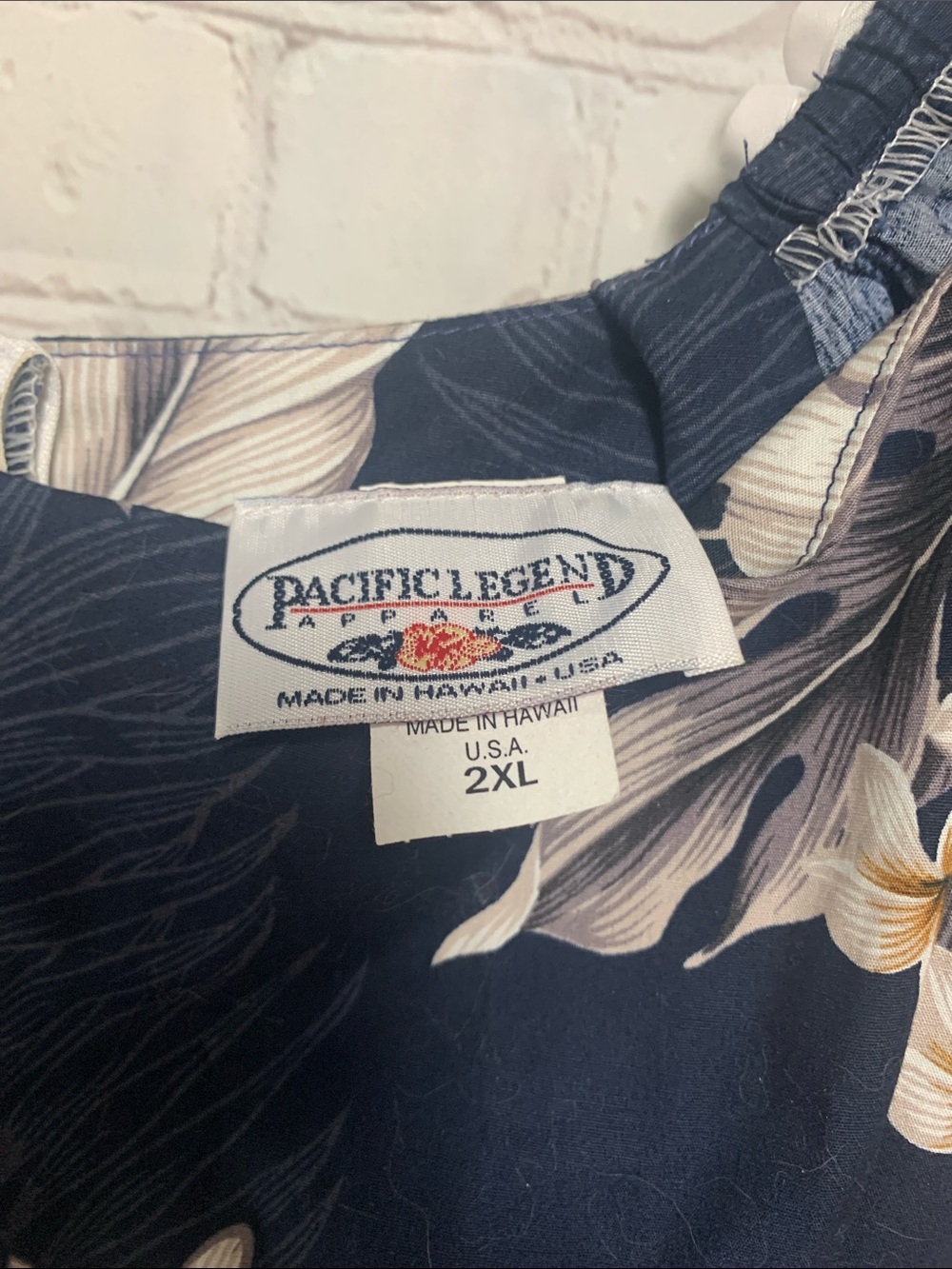NWOT Pacific Legend Navy Ruffle Hawaiian Floral Aloha Maxi Dress Size 2XL USA - Picture 4 of 6